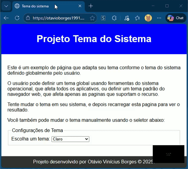 projeto tema do sistema